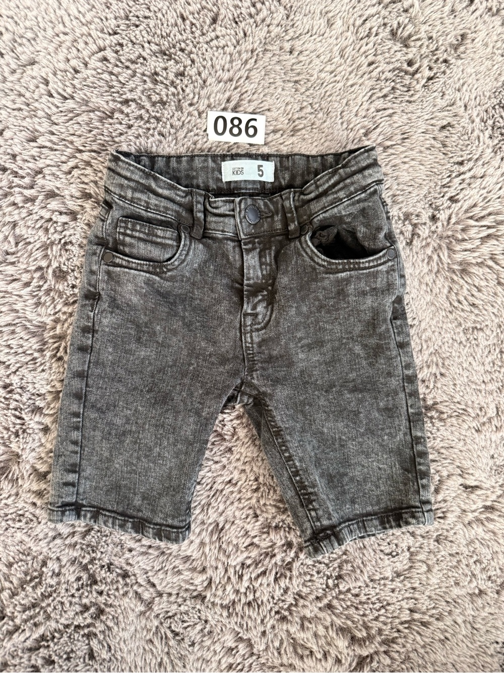 Cotton On Kids Black Grey Wash Denim Shorts